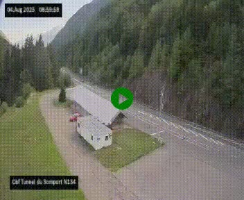 <h2>Webcam à l'entrée du tunnel du Somport, côté français, sur la N134, dans les Pyrénées, en direction de l'Espagne, à 1116 mètres d'altitude</h2>