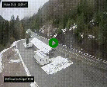 <h2>Webcam à l'entrée du tunnel du Somport, côté français, sur la N134, dans les Pyrénées, en direction de l'Espagne, à 1116 mètres d'altitude</h2>