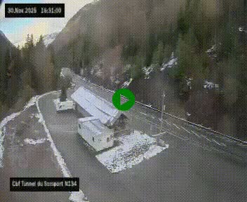 <h2>Webcam à l'entrée du tunnel du Somport, côté français, sur la N134, dans les Pyrénées, en direction de l'Espagne, à 1116 mètres d'altitude</h2>