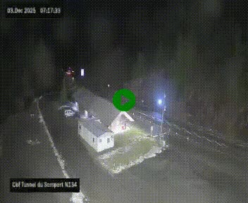 <h2>Webcam à l'entrée du tunnel du Somport, côté français, sur la N134, dans les Pyrénées, en direction de l'Espagne, à 1116 mètres d'altitude</h2>