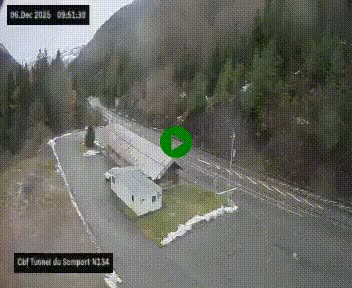 <h2>Webcam à l'entrée du tunnel du Somport, côté français, sur la N134, dans les Pyrénées, en direction de l'Espagne, à 1116 mètres d'altitude</h2>