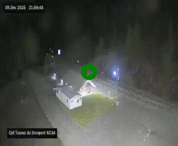 <h2>Webcam à l'entrée du tunnel du Somport, côté français, sur la N134, dans les Pyrénées, en direction de l'Espagne, à 1116 mètres d'altitude</h2>
