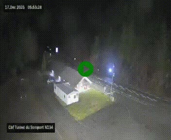 <h2>Webcam à l'entrée du tunnel du Somport, côté français, sur la N134, dans les Pyrénées, en direction de l'Espagne, à 1116 mètres d'altitude</h2>