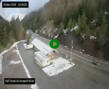 <h2>Webcam à l'entrée du tunnel du Somport, côté français, sur la N134, dans les Pyrénées, en direction de l'Espagne, à 1116 mètres d'altitude</h2>