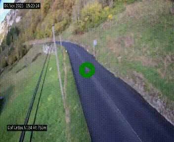 <h2>Webcam dans les Pyrénées Atlantique au niveau du col d'Urdos et du fort du Pourtalet sur la N134, en direction du Col et du tunnel du Somport, à 765 mètres d'altitude</h2>