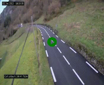 <h2>Webcam dans les Pyrénées Atlantique au niveau du col d'Urdos et du fort du Pourtalet sur la N134, en direction du Col et du tunnel du Somport, à 765 mètres d'altitude</h2>