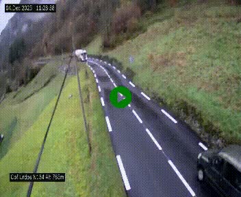 <h2>Webcam dans les Pyrénées Atlantique au niveau du col d'Urdos et du fort du Pourtalet sur la N134, en direction du Col et du tunnel du Somport, à 765 mètres d'altitude</h2>