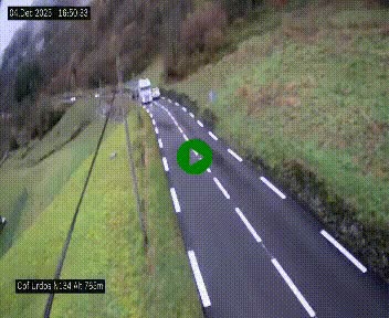 <h2>Webcam dans les Pyrénées Atlantique au niveau du col d'Urdos et du fort du Pourtalet sur la N134, en direction du Col et du tunnel du Somport, à 765 mètres d'altitude</h2>