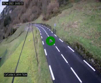 <h2>Webcam dans les Pyrénées Atlantique au niveau du col d'Urdos et du fort du Pourtalet sur la N134, en direction du Col et du tunnel du Somport, à 765 mètres d'altitude</h2>