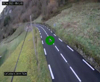 <h2>Webcam dans les Pyrénées Atlantique au niveau du col d'Urdos et du fort du Pourtalet sur la N134, en direction du Col et du tunnel du Somport, à 765 mètres d'altitude</h2>