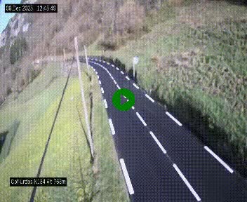 <h2>Webcam dans les Pyrénées Atlantique au niveau du col d'Urdos et du fort du Pourtalet sur la N134, en direction du Col et du tunnel du Somport, à 765 mètres d'altitude</h2>