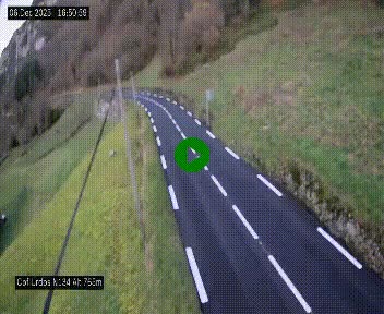 <h2>Webcam dans les Pyrénées Atlantique au niveau du col d'Urdos et du fort du Pourtalet sur la N134, en direction du Col et du tunnel du Somport, à 765 mètres d'altitude</h2>