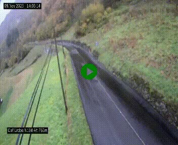 <h2>Webcam dans les Pyrénées Atlantique au niveau du col d'Urdos et du fort du Pourtalet sur la N134, en direction du Col et du tunnel du Somport, à 765 mètres d'altitude</h2>