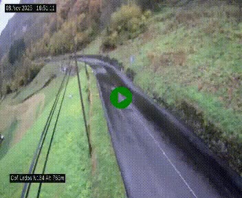 <h2>Webcam dans les Pyrénées Atlantique au niveau du col d'Urdos et du fort du Pourtalet sur la N134, en direction du Col et du tunnel du Somport, à 765 mètres d'altitude</h2>