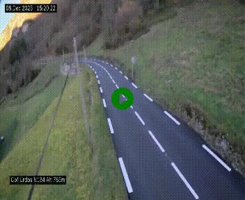 <h2>Webcam dans les Pyrénées Atlantique au niveau du col d'Urdos et du fort du Pourtalet sur la N134, en direction du Col et du tunnel du Somport, à 765 mètres d'altitude</h2>