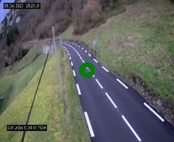 <h2>Webcam dans les Pyrénées Atlantique au niveau du col d'Urdos et du fort du Pourtalet sur la N134, en direction du Col et du tunnel du Somport, à 765 mètres d'altitude</h2>