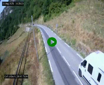 <h2>Webcam dans les Pyrénées Atlantique au niveau du col d'Urdos et du fort du Pourtalet sur la N134, en direction du Col et du tunnel du Somport, à 765 mètres d'altitude</h2>