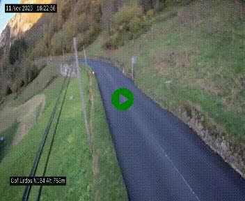 <h2>Webcam dans les Pyrénées Atlantique au niveau du col d'Urdos et du fort du Pourtalet sur la N134, en direction du Col et du tunnel du Somport, à 765 mètres d'altitude</h2>