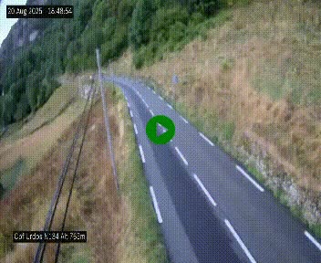 <h2>Webcam dans les Pyrénées Atlantique au niveau du col d'Urdos et du fort du Pourtalet sur la N134, en direction du Col et du tunnel du Somport, à 765 mètres d'altitude</h2>