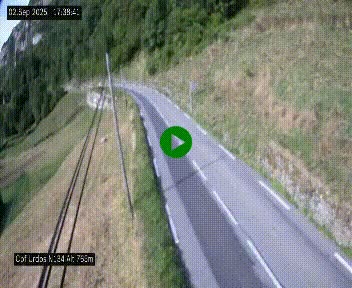 <h2>Webcam dans les Pyrénées Atlantique au niveau du col d'Urdos et du fort du Pourtalet sur la N134, en direction du Col et du tunnel du Somport, à 765 mètres d'altitude</h2>