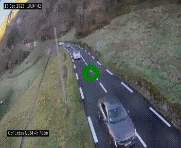 <h2>Webcam dans les Pyrénées Atlantique au niveau du col d'Urdos et du fort du Pourtalet sur la N134, en direction du Col et du tunnel du Somport, à 765 mètres d'altitude</h2>