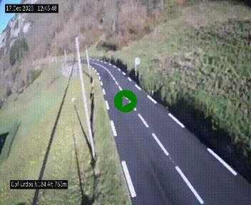 <h2>Webcam dans les Pyrénées Atlantique au niveau du col d'Urdos et du fort du Pourtalet sur la N134, en direction du Col et du tunnel du Somport, à 765 mètres d'altitude</h2>