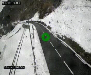 <h2>Webcam dans les Pyrénées Atlantique au niveau du col d'Urdos et du fort du Pourtalet sur la N134, en direction du Col et du tunnel du Somport, à 765 mètres d'altitude</h2>