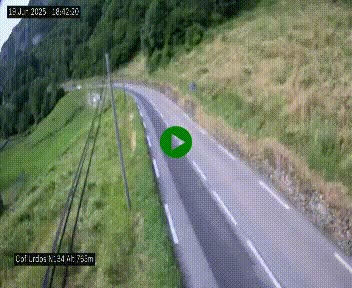 <h2>Webcam dans les Pyrénées Atlantique au niveau du col d'Urdos et du fort du Pourtalet sur la N134, en direction du Col et du tunnel du Somport, à 765 mètres d'altitude</h2>