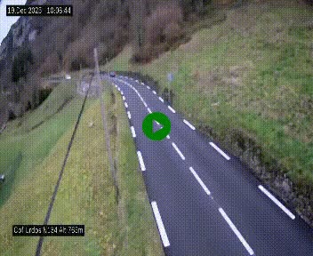 <h2>Webcam dans les Pyrénées Atlantique au niveau du col d'Urdos et du fort du Pourtalet sur la N134, en direction du Col et du tunnel du Somport, à 765 mètres d'altitude</h2>