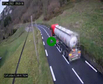 <h2>Webcam dans les Pyrénées Atlantique au niveau du col d'Urdos et du fort du Pourtalet sur la N134, en direction du Col et du tunnel du Somport, à 765 mètres d'altitude</h2>