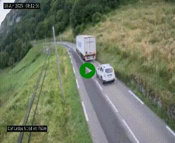 Webcam dans les Pyrénées Atlantique au niveau du col d'Urdos et du fort du Pourtalet sur la N134, en direction du Col et du tunnel du Somport, à 765 mètres d'altitude