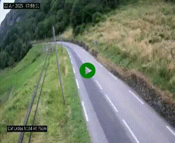 Webcam dans les Pyrénées Atlantique au niveau du col d'Urdos et du fort du Pourtalet sur la N134, en direction du Col et du tunnel du Somport, à 765 mètres d'altitude