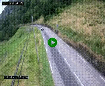 Webcam dans les Pyrénées Atlantique au niveau du col d'Urdos et du fort du Pourtalet sur la N134, en direction du Col et du tunnel du Somport, à 765 mètres d'altitude
