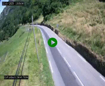 Webcam dans les Pyrénées Atlantique au niveau du col d'Urdos et du fort du Pourtalet sur la N134, en direction du Col et du tunnel du Somport, à 765 mètres d'altitude