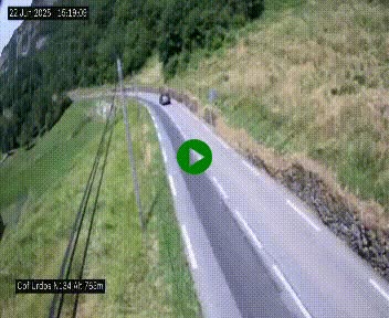Webcam dans les Pyrénées Atlantique au niveau du col d'Urdos et du fort du Pourtalet sur la N134, en direction du Col et du tunnel du Somport, à 765 mètres d'altitude
