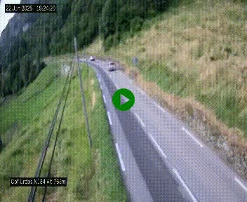 Webcam dans les Pyrénées Atlantique au niveau du col d'Urdos et du fort du Pourtalet sur la N134, en direction du Col et du tunnel du Somport, à 765 mètres d'altitude