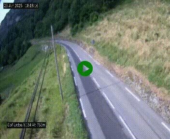 Webcam dans les Pyrénées Atlantique au niveau du col d'Urdos et du fort du Pourtalet sur la N134, en direction du Col et du tunnel du Somport, à 765 mètres d'altitude