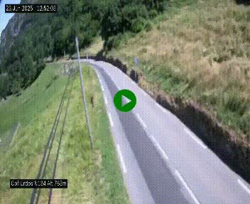 Webcam dans les Pyrénées Atlantique au niveau du col d'Urdos et du fort du Pourtalet sur la N134, en direction du Col et du tunnel du Somport, à 765 mètres d'altitude