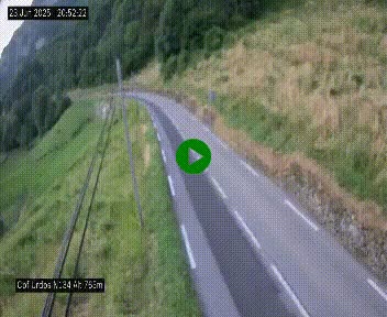 Webcam dans les Pyrénées Atlantique au niveau du col d'Urdos et du fort du Pourtalet sur la N134, en direction du Col et du tunnel du Somport, à 765 mètres d'altitude
