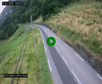 Webcam dans les Pyrénées Atlantique au niveau du col d'Urdos et du fort du Pourtalet sur la N134, en direction du Col et du tunnel du Somport, à 765 mètres d'altitude