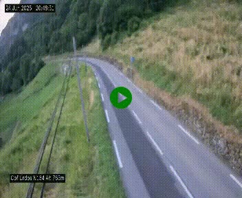 Webcam dans les Pyrénées Atlantique au niveau du col d'Urdos et du fort du Pourtalet sur la N134, en direction du Col et du tunnel du Somport, à 765 mètres d'altitude