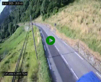Webcam dans les Pyrénées Atlantique au niveau du col d'Urdos et du fort du Pourtalet sur la N134, en direction du Col et du tunnel du Somport, à 765 mètres d'altitude