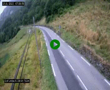 Webcam dans les Pyrénées Atlantique au niveau du col d'Urdos et du fort du Pourtalet sur la N134, en direction du Col et du tunnel du Somport, à 765 mètres d'altitude