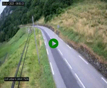 Webcam dans les Pyrénées Atlantique au niveau du col d'Urdos et du fort du Pourtalet sur la N134, en direction du Col et du tunnel du Somport, à 765 mètres d'altitude