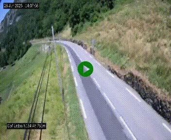 Webcam dans les Pyrénées Atlantique au niveau du col d'Urdos et du fort du Pourtalet sur la N134, en direction du Col et du tunnel du Somport, à 765 mètres d'altitude