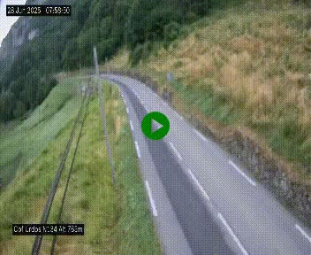 Webcam dans les Pyrénées Atlantique au niveau du col d'Urdos et du fort du Pourtalet sur la N134, en direction du Col et du tunnel du Somport, à 765 mètres d'altitude