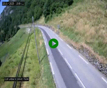Webcam dans les Pyrénées Atlantique au niveau du col d'Urdos et du fort du Pourtalet sur la N134, en direction du Col et du tunnel du Somport, à 765 mètres d'altitude
