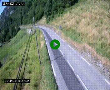 Webcam dans les Pyrénées Atlantique au niveau du col d'Urdos et du fort du Pourtalet sur la N134, en direction du Col et du tunnel du Somport, à 765 mètres d'altitude