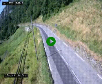 Webcam dans les Pyrénées Atlantique au niveau du col d'Urdos et du fort du Pourtalet sur la N134, en direction du Col et du tunnel du Somport, à 765 mètres d'altitude
