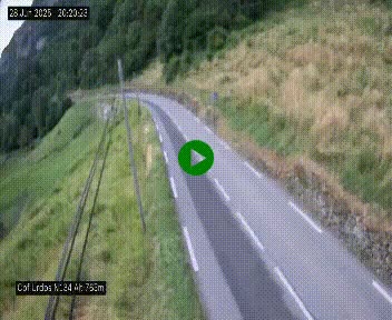 Webcam dans les Pyrénées Atlantique au niveau du col d'Urdos et du fort du Pourtalet sur la N134, en direction du Col et du tunnel du Somport, à 765 mètres d'altitude